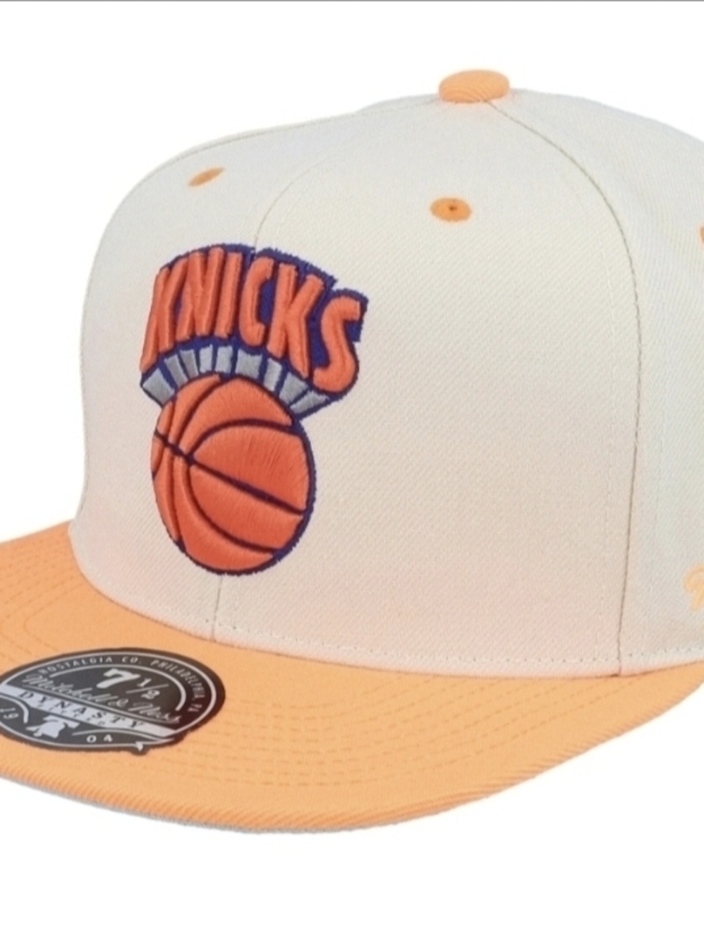 New York Knicks White & Orange Snapback Hat